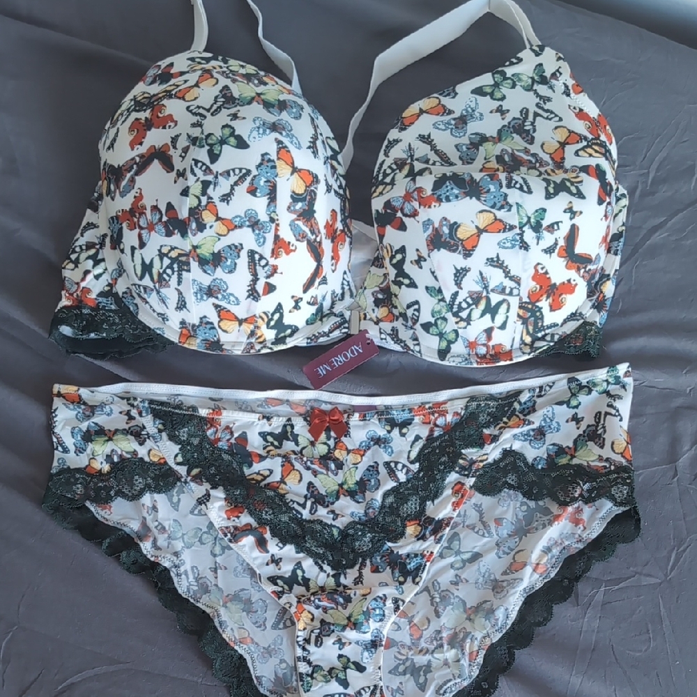 Adore Me Multicolor Butterfly Print Bra Set